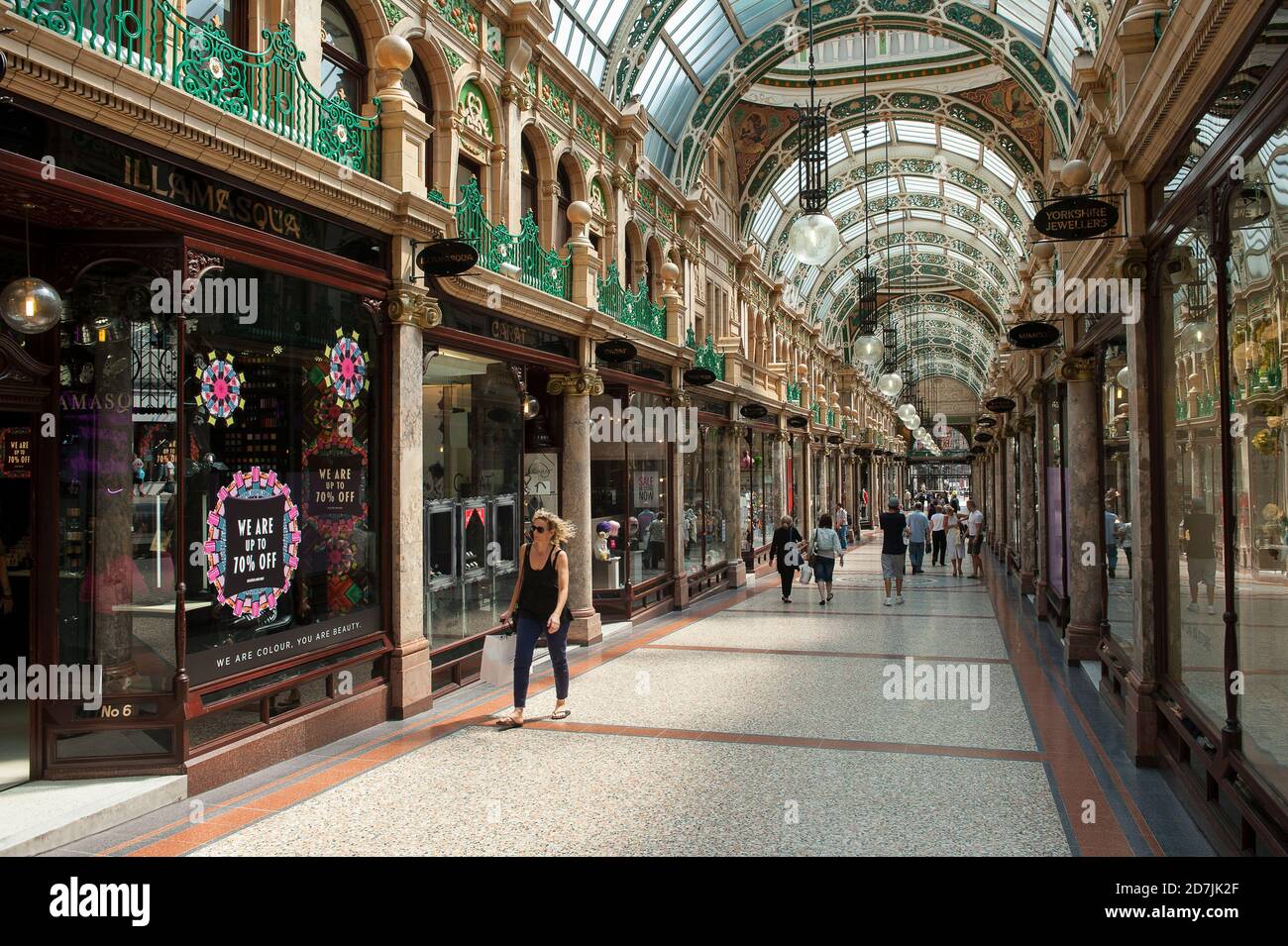 Shops in the County Arcade, Leeds city centre, West Yorkshire, England Stock Photo Alamy
