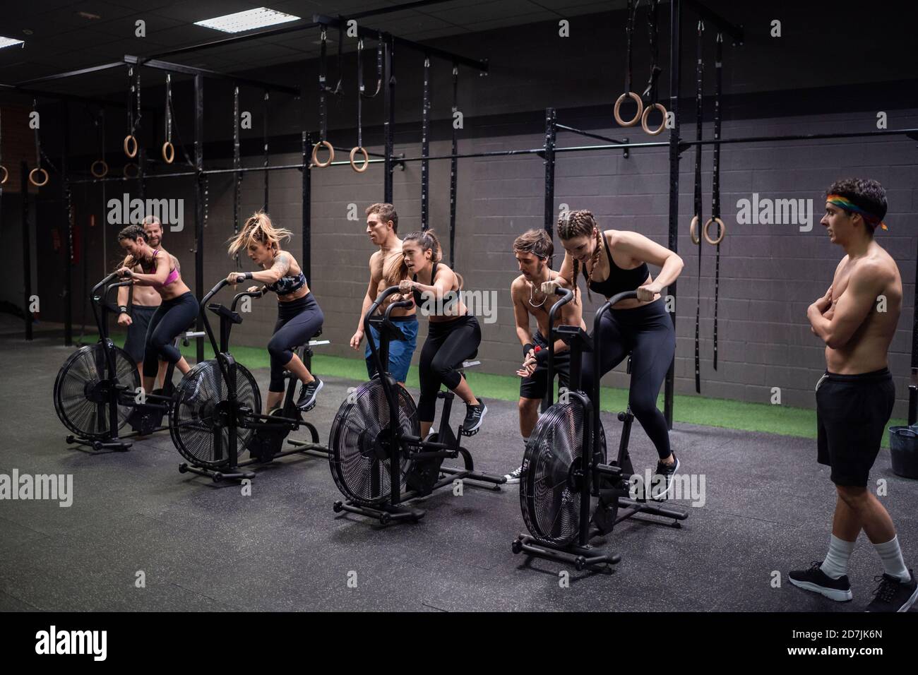 Riding the bike at the gym sale