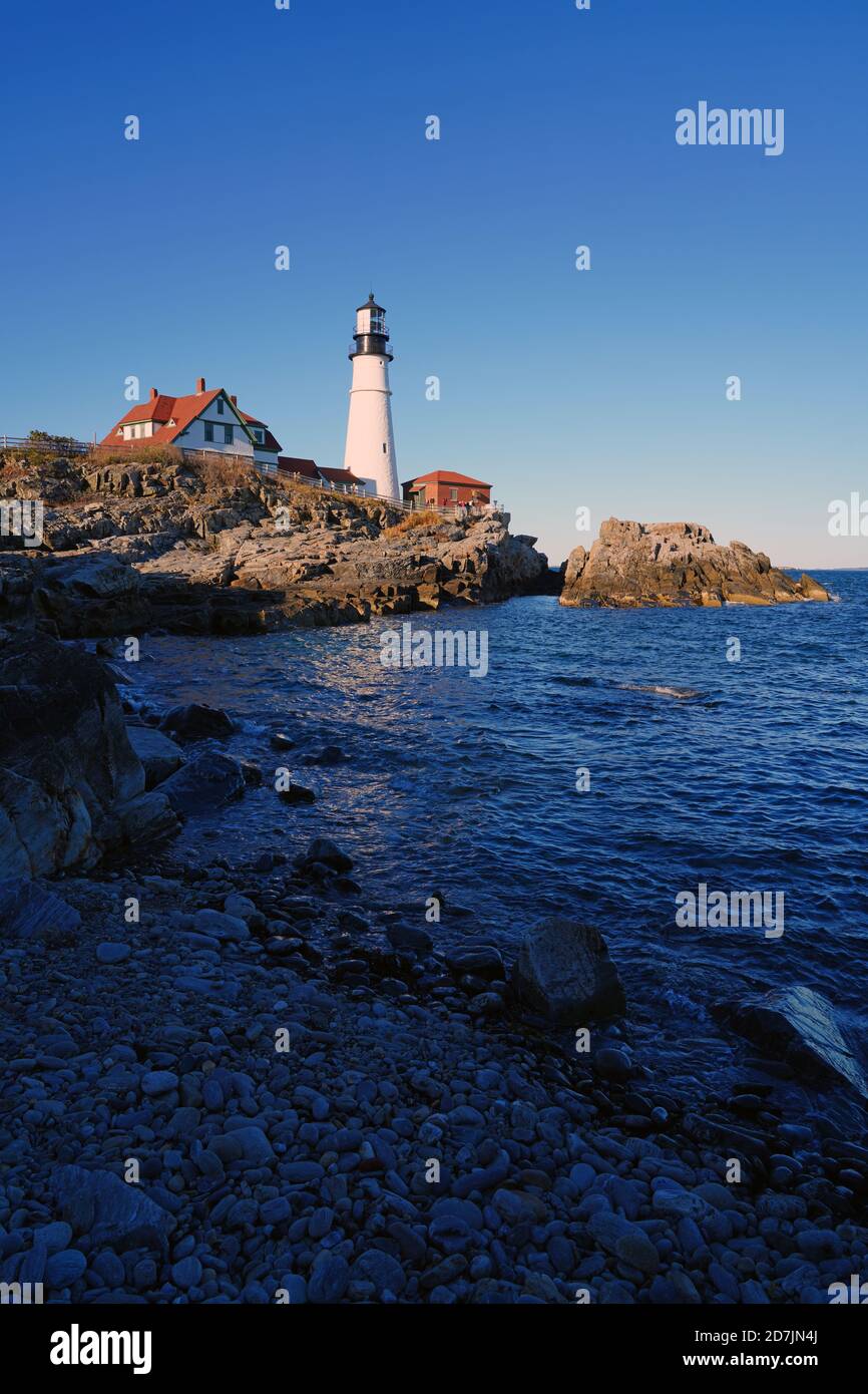 CAPE ELIZABETH, ME 11 OCT 2020 Autumn view of the Portland Head Light