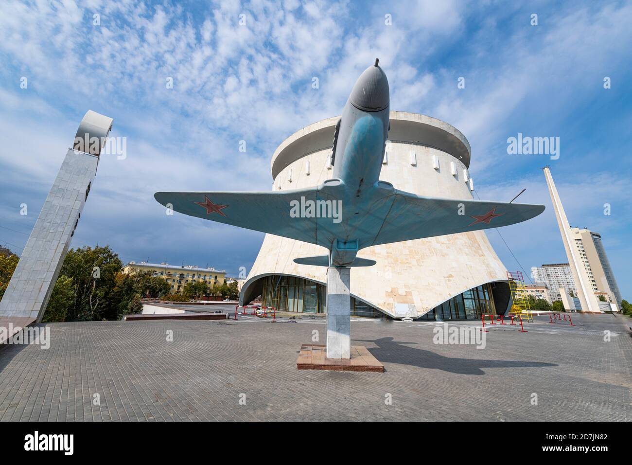 Russia, Volgograd Oblast, Volgograd, Old military airplane displayed at State Historical and Memorial Preserve Battle of Stalingrad Stock Photo