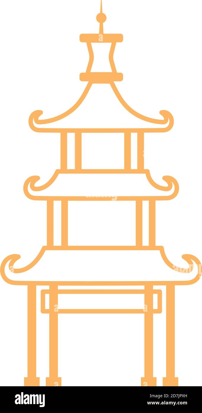 chinese pagoda oriental element vector illustration line design Stock  Vector Image \u0026 Art - Alamy, image size:681x1390