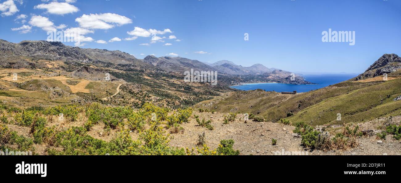 Landscape scenery of Plakias, Crete, Greece Stock Photo