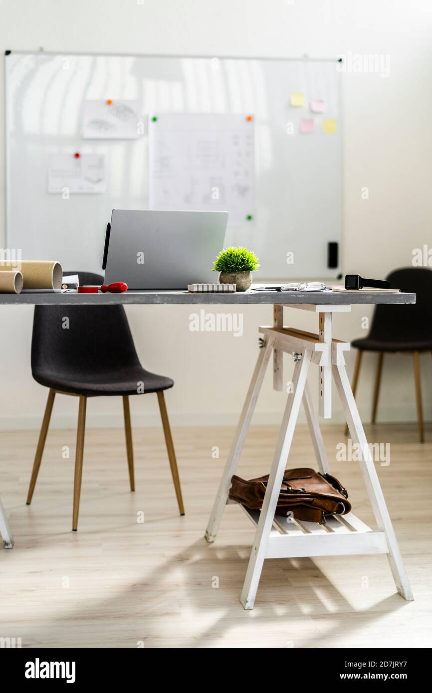 Desk in architect studio Stock Photo Alamy