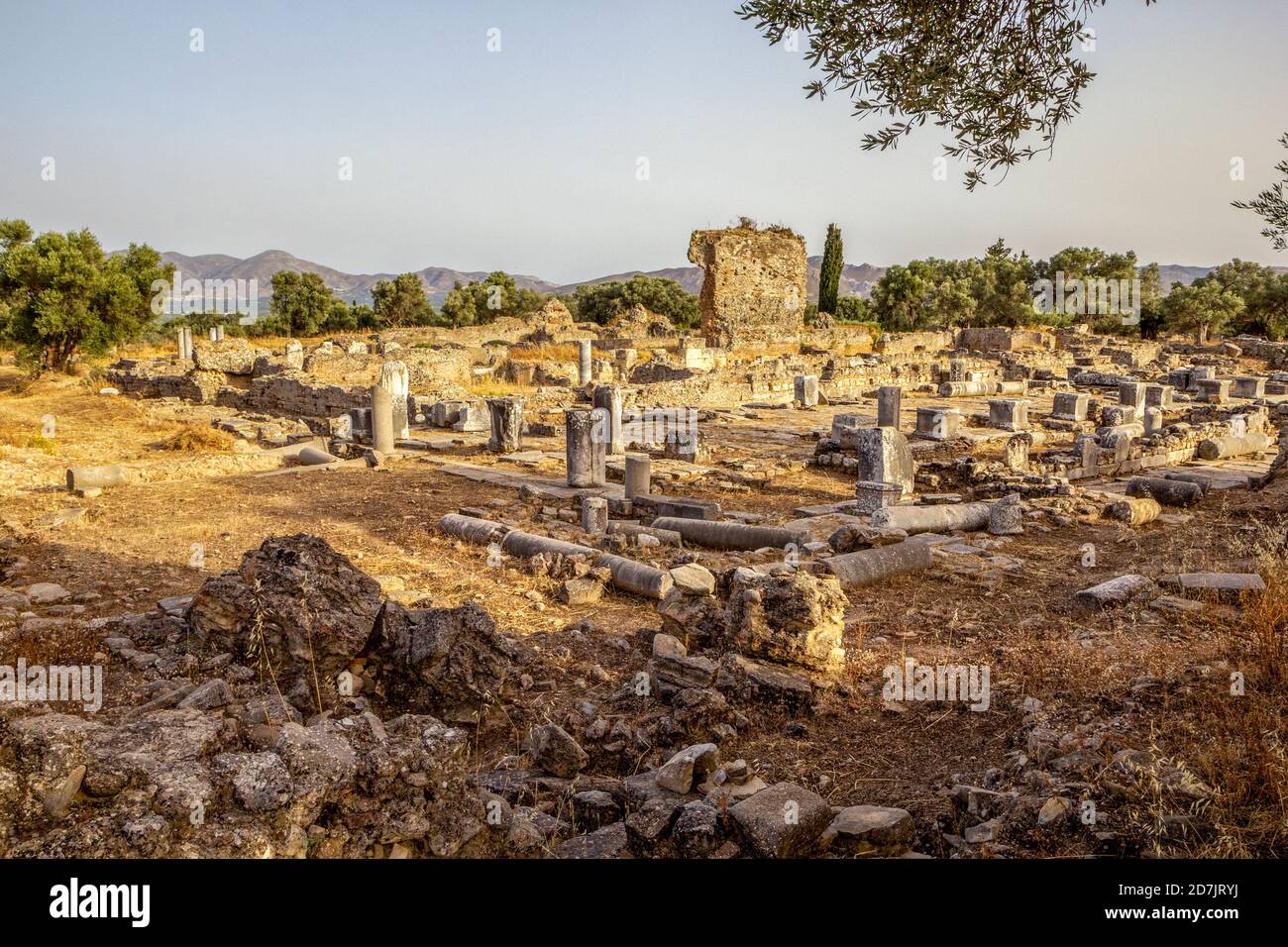 Ancient apollon temple at Gortyn, Crete, Greece Stock Photo