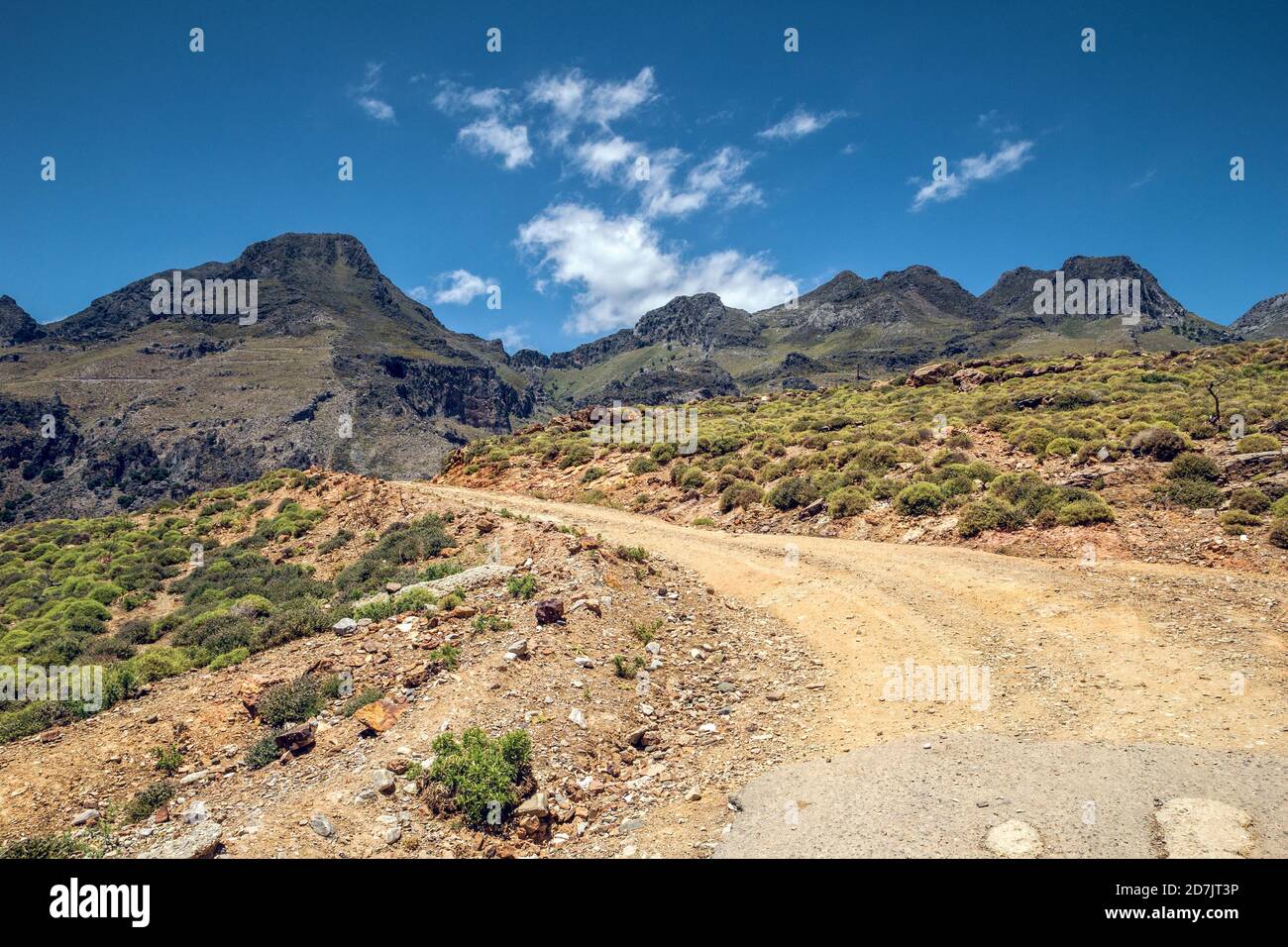 The way forward to mountain at Plakias, Crete, Greece Stock Photo