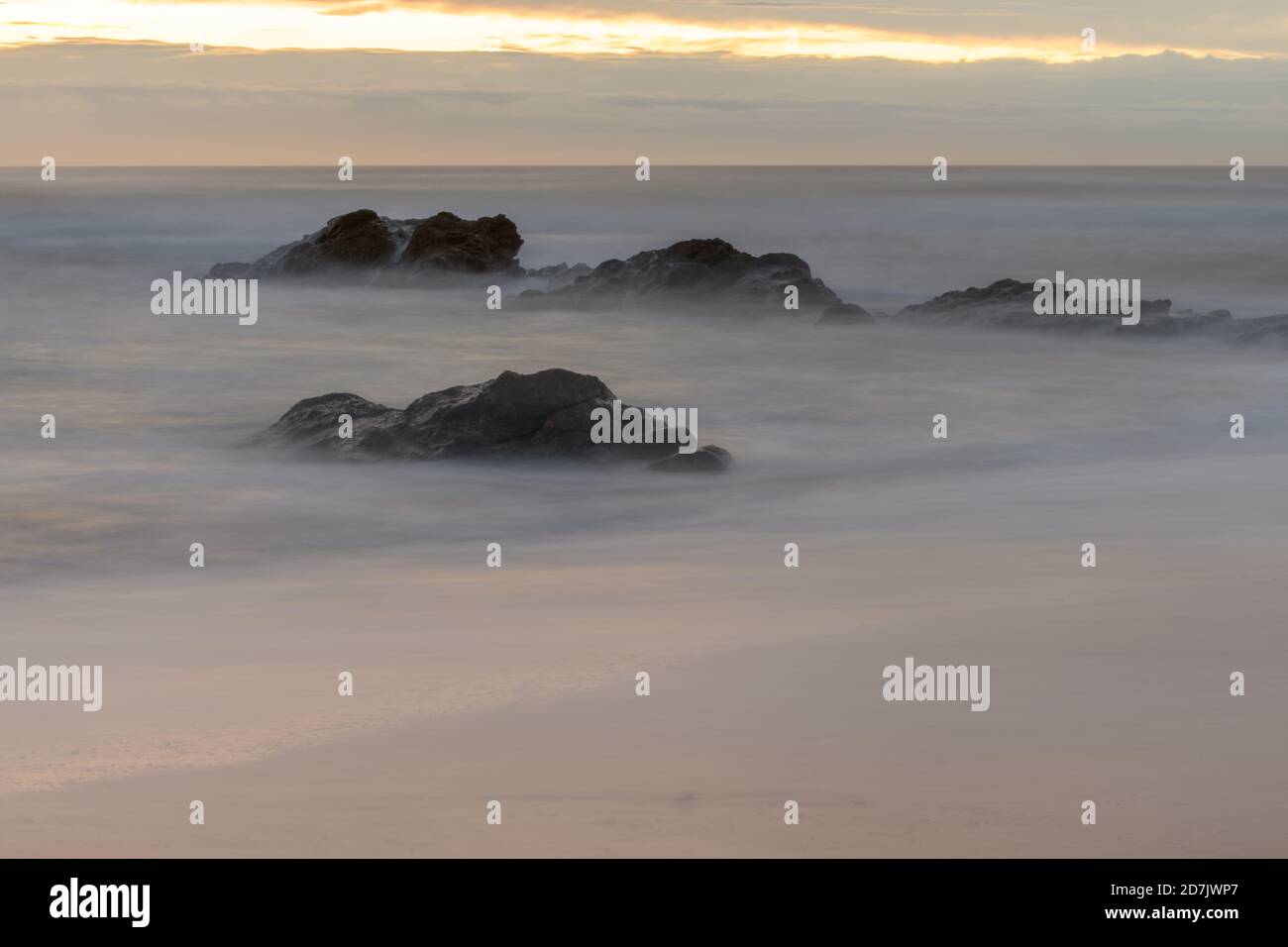 Rocky coast of the Atlantic Ocean in France near Sable d'olonne town ...
