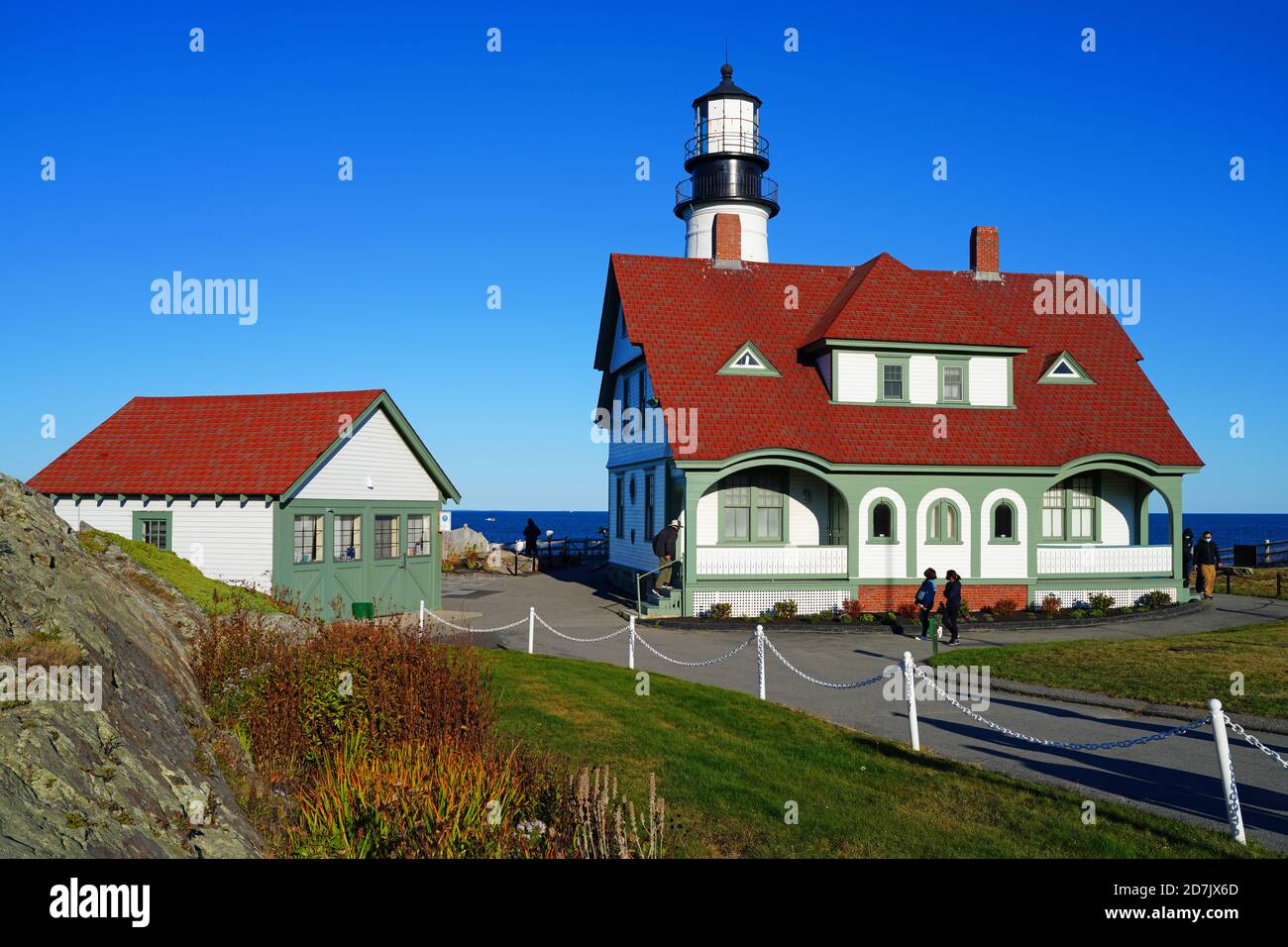 CAPE ELIZABETH, ME 11 OCT 2020 Autumn view of the Portland Head Light