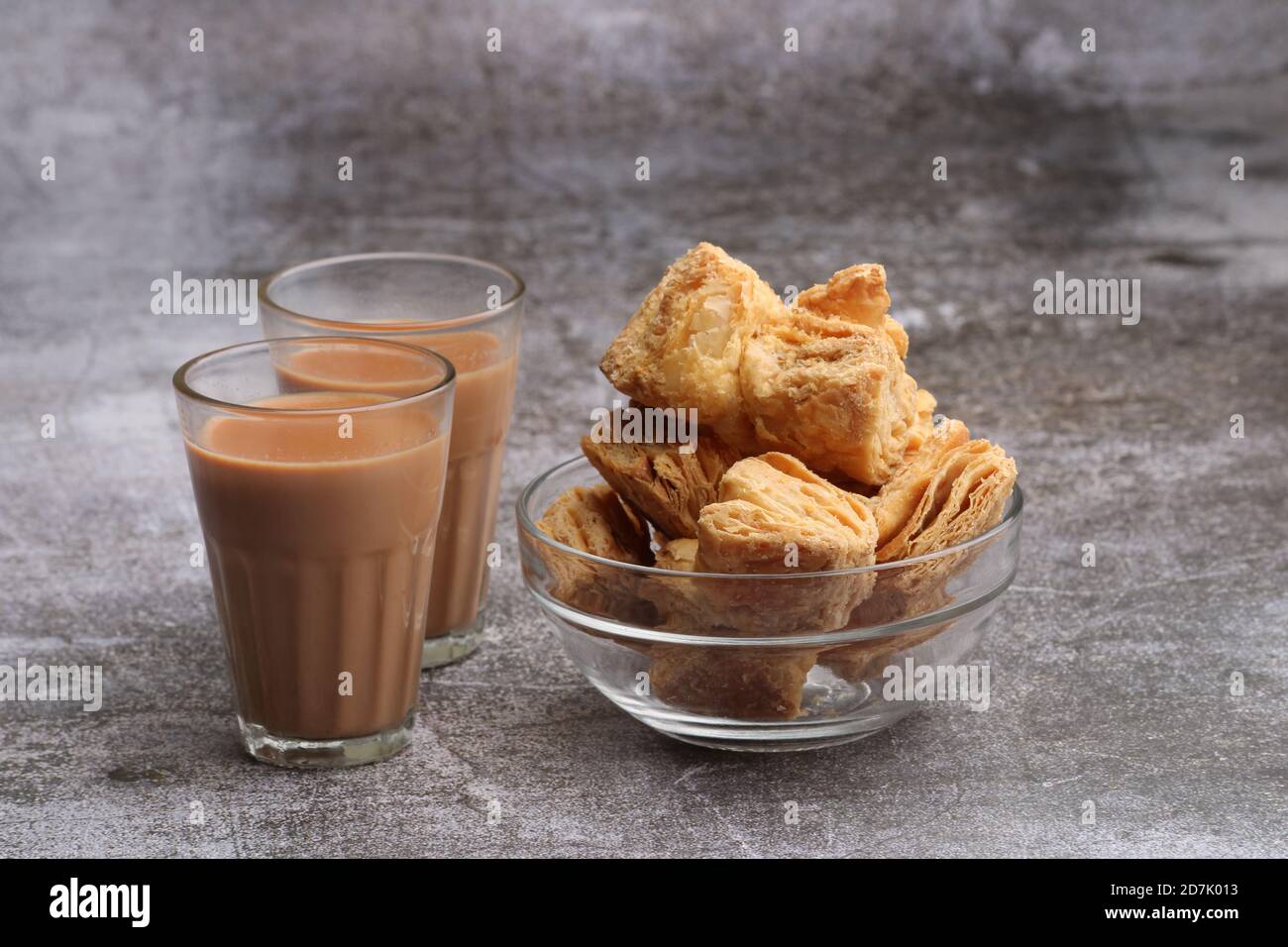 indian khari or kharee or salty Puff Pastry Snacks, served with indian