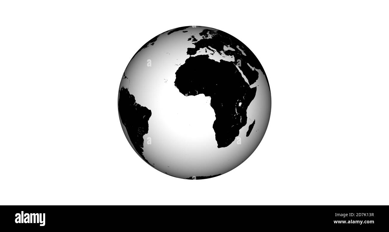 Black and white earth globe .Black and white earth planet isolate on
