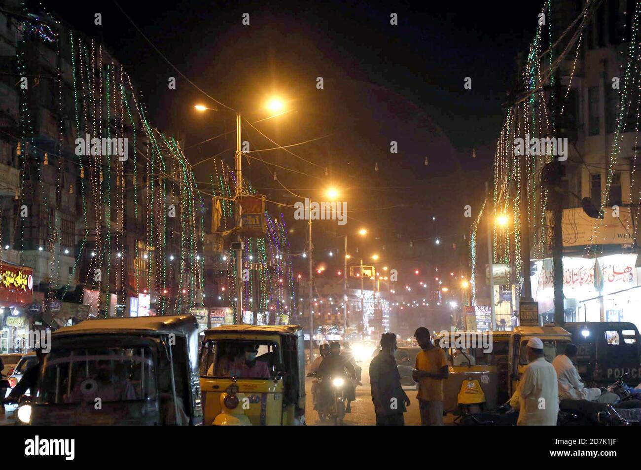 A beautiful illuminated view of Burns Road Street decorated with lights