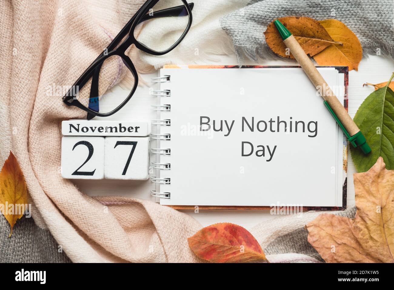 Buy Nothing Day of autumn month calendar November. Stock Photo