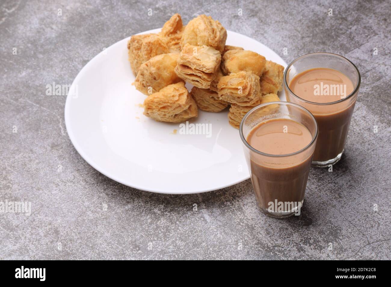 indian khari or kharee or salty Puff Pastry Snacks, served with indian