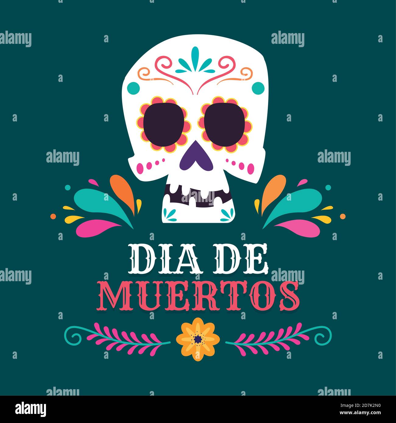 Dia de los muertos poster. Day of the Dead - Vector Stock Vector Image ...