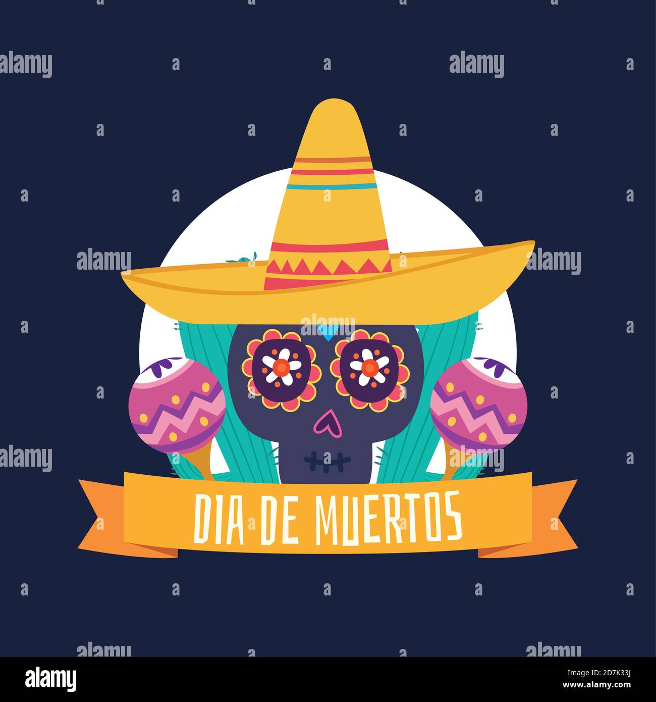 Dia de los muertos poster. Day of the Dead - Vector Stock Vector Image ...