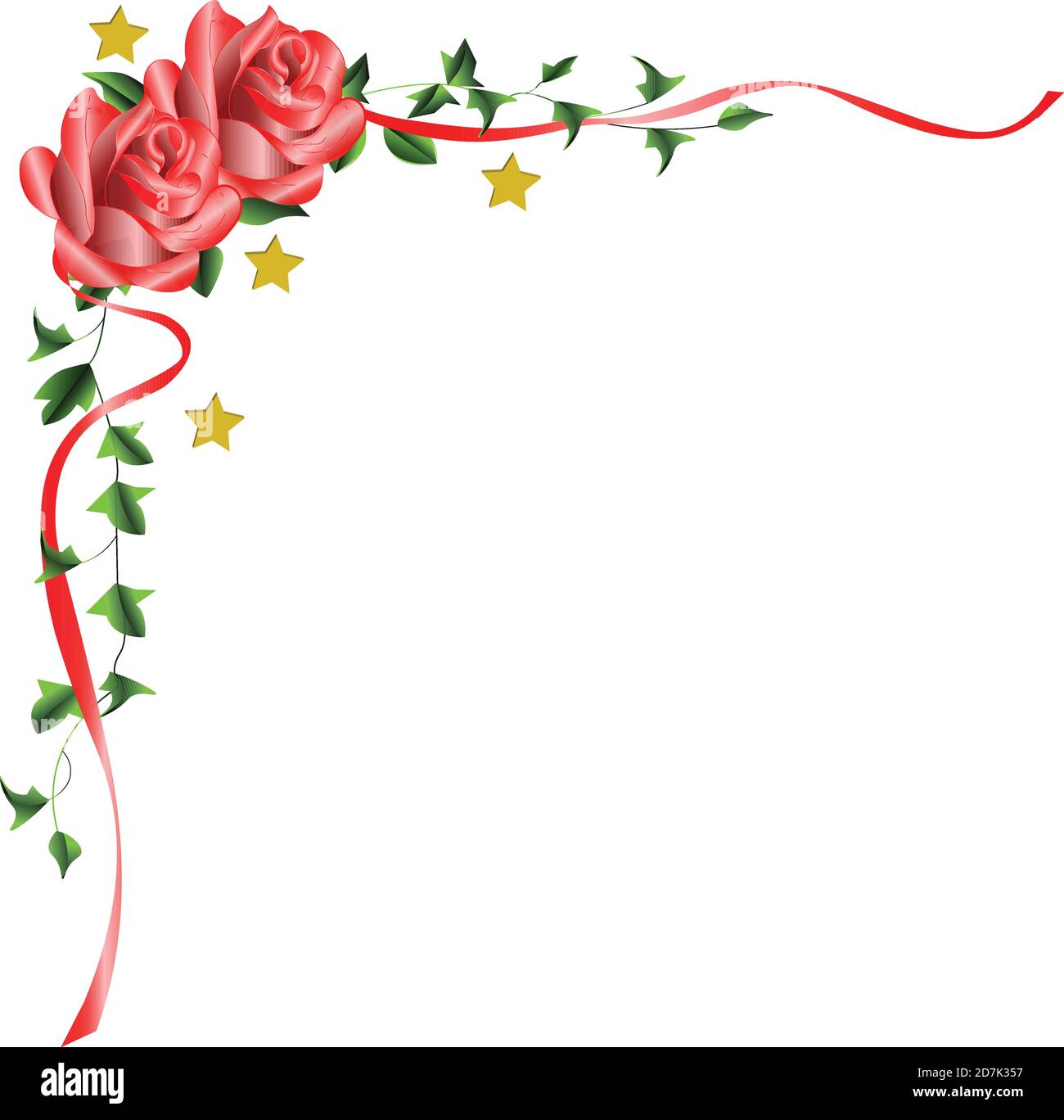 Ribbon Rose Corner Border Stock Vector Image & Art - Alamy