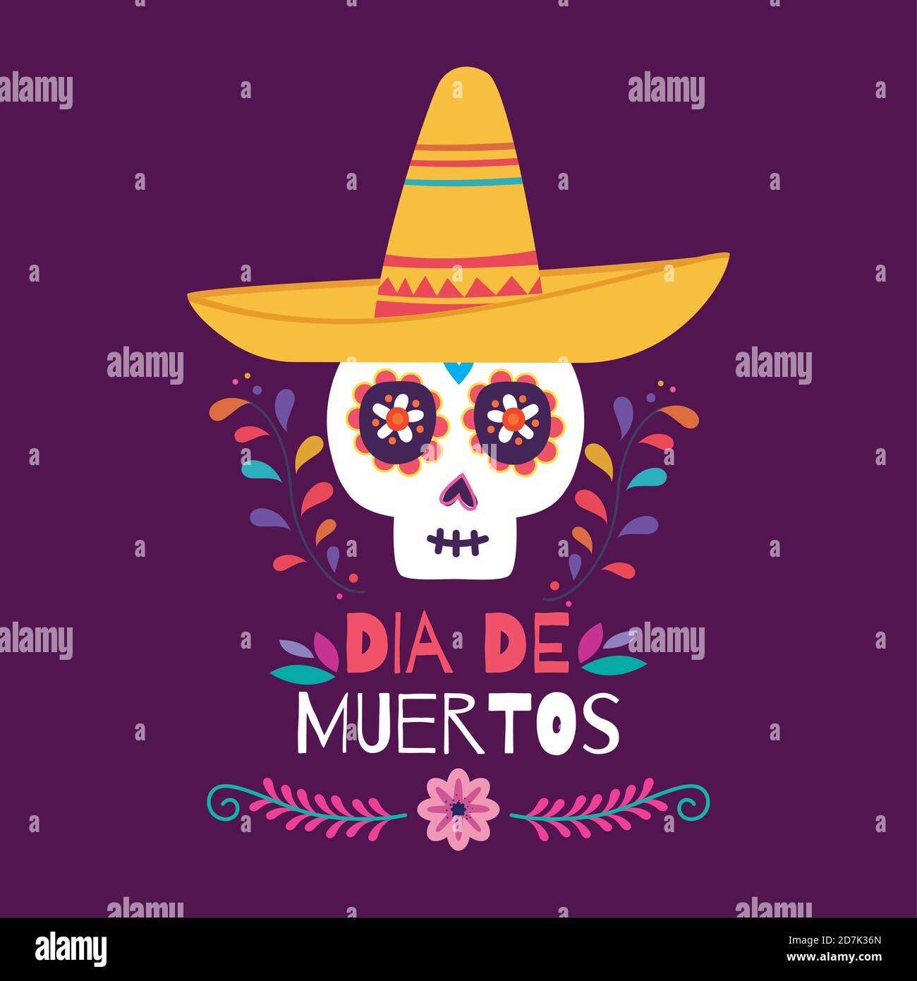 Dia de los muertos poster. Day of the Dead - Vector Stock Vector Image ...