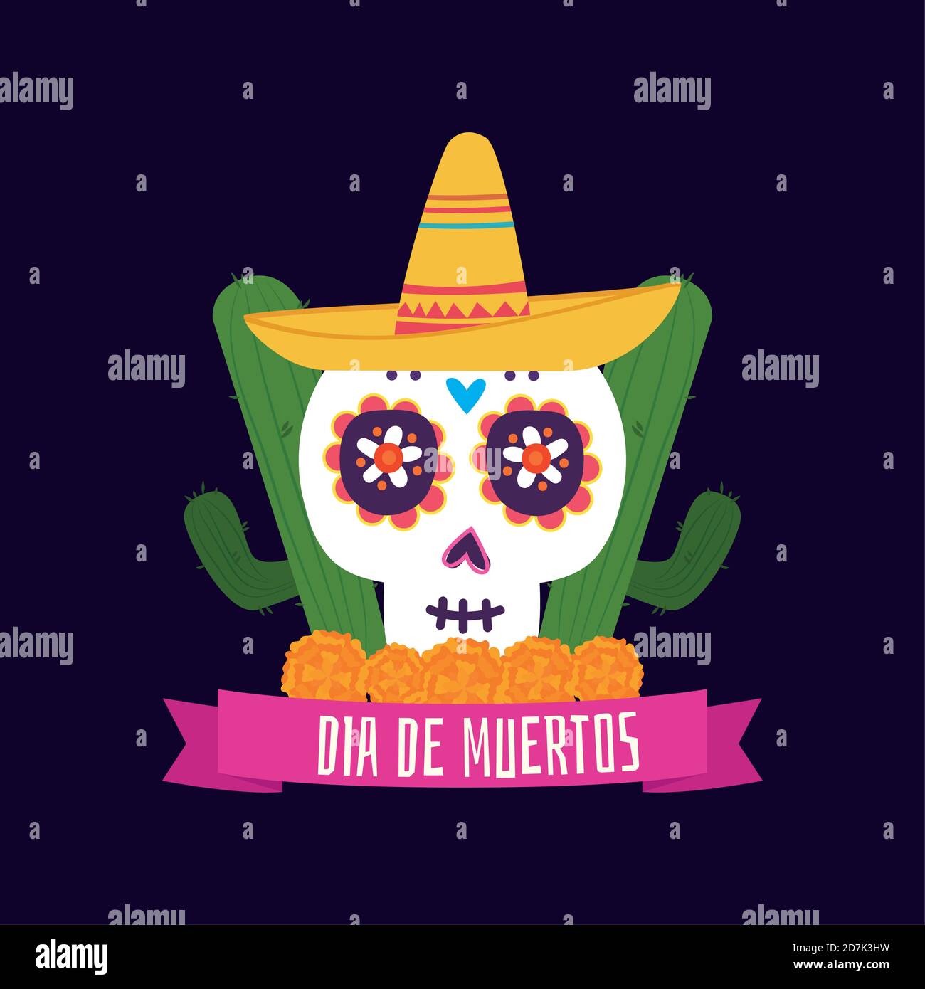 Dia de los muertos poster. Day of the Dead - Vector Stock Vector Image ...
