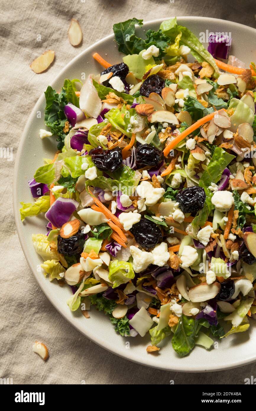 Healthy Organic Asian Salad with Cheese and Nuts Stock Photo Alamy