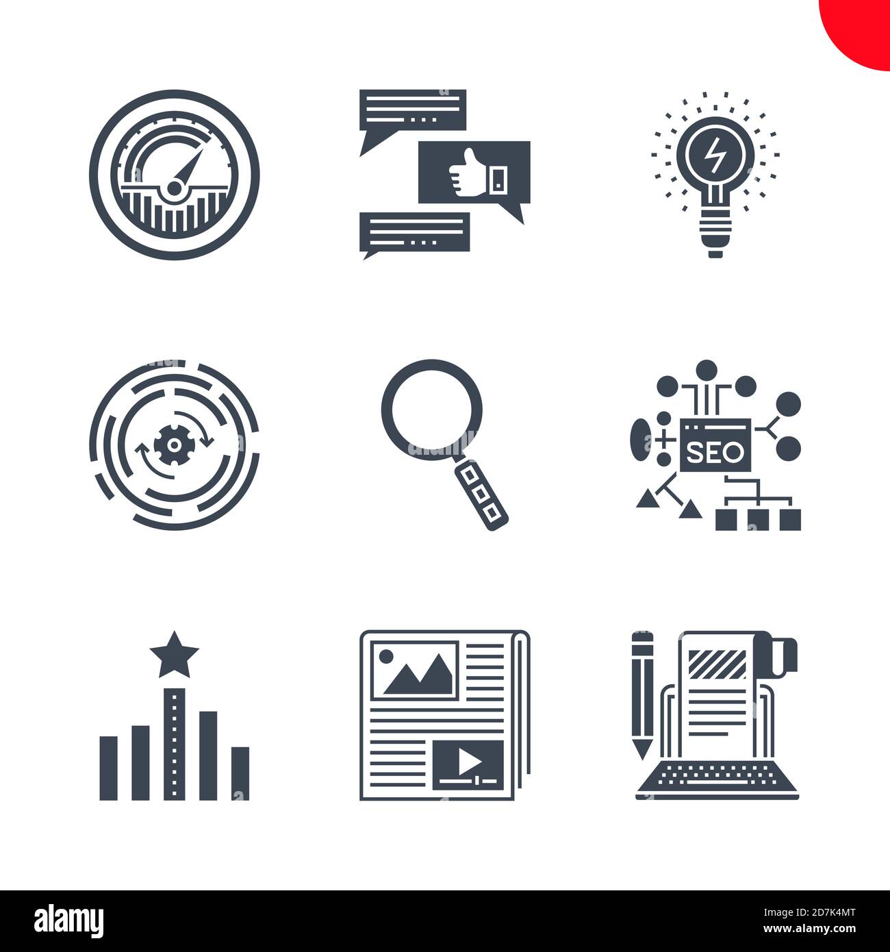 Seo and web opimization icons set Stock Vector