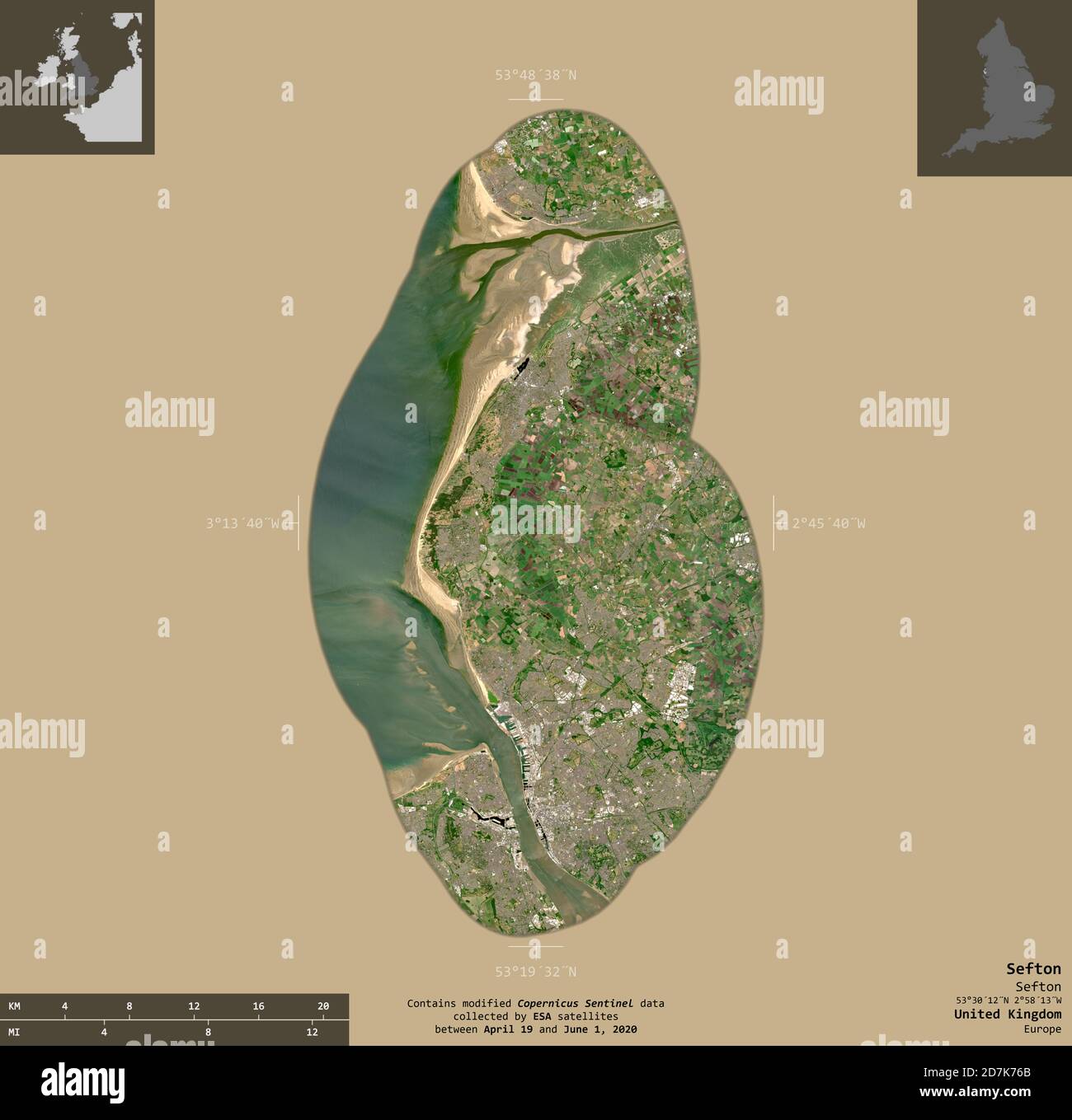 Sefton outline map hi-res stock photography and images - Alamy