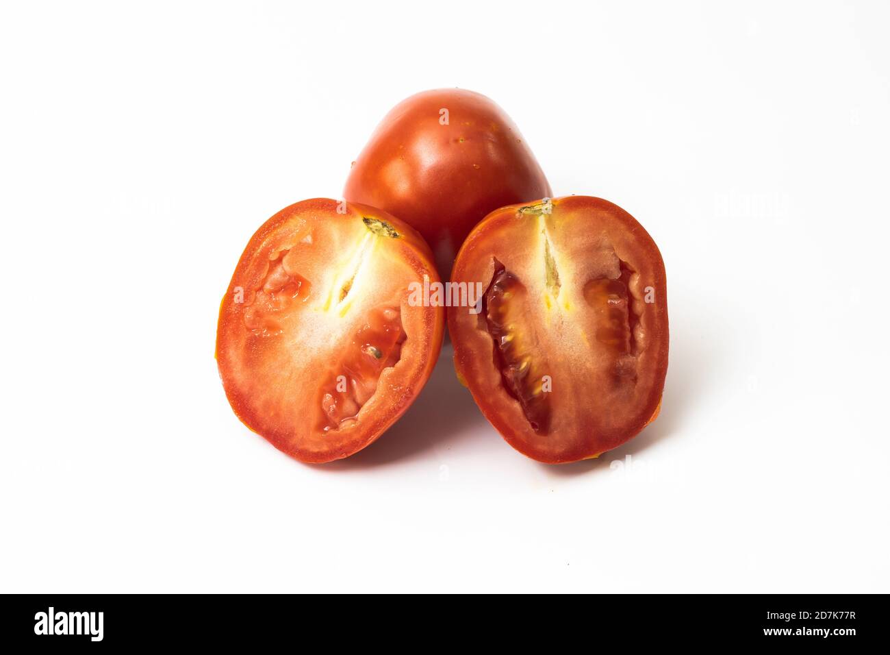 Sliced fresh tomato on white background Stock Photo