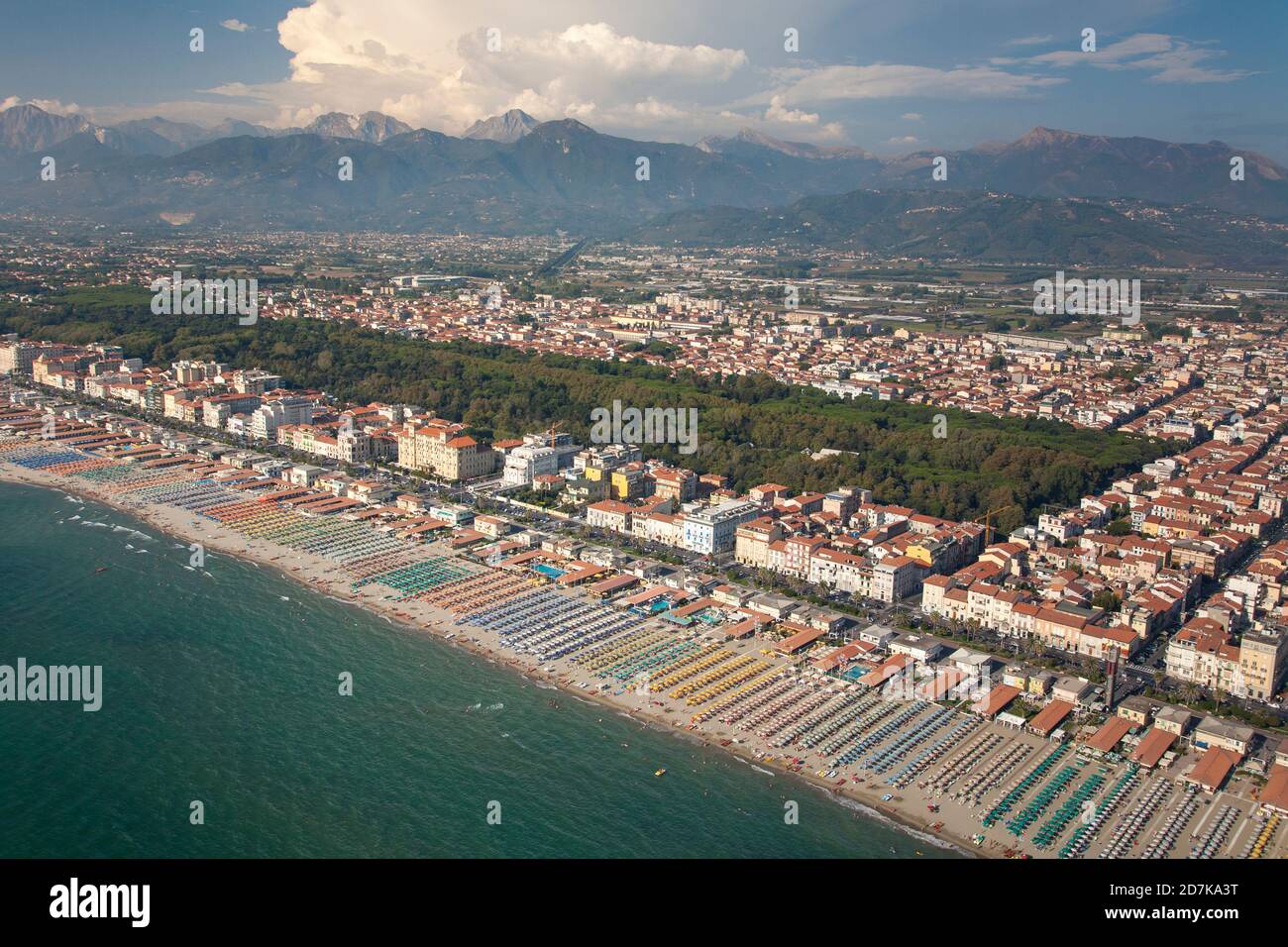 Aerial view of Viareggio beach and promenade Stock Photo - Alamy