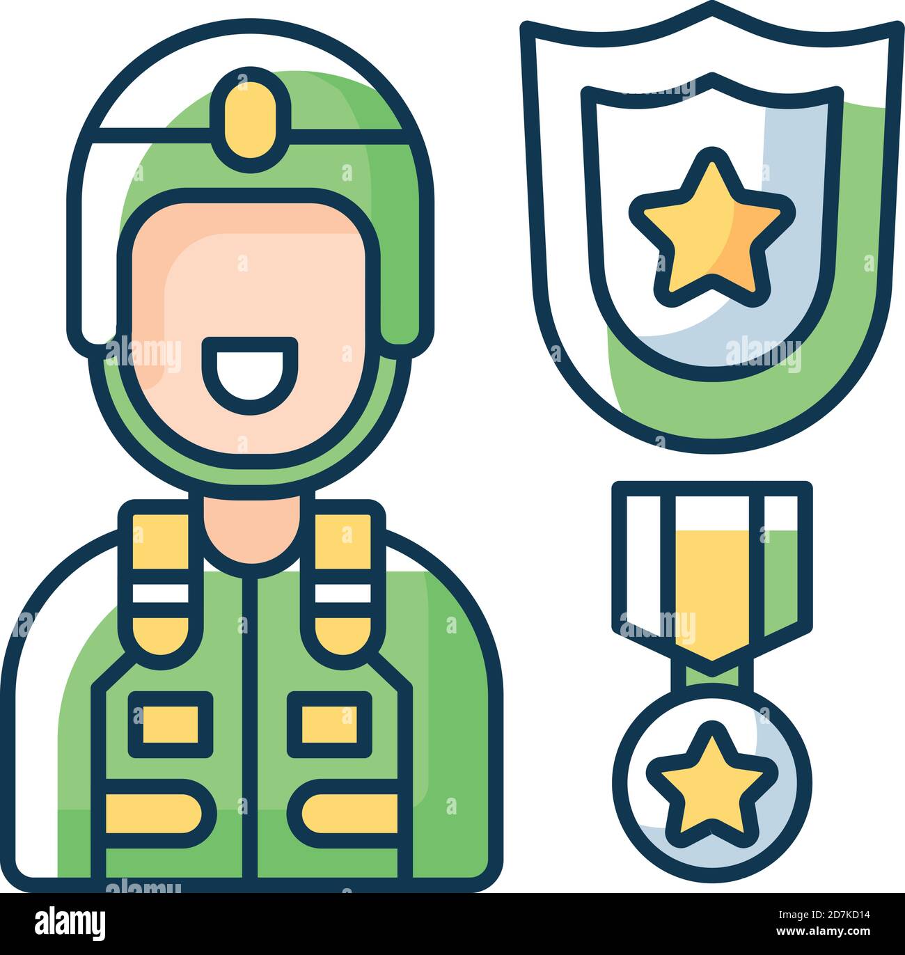 Defence industry RGB color icon Stock Vector