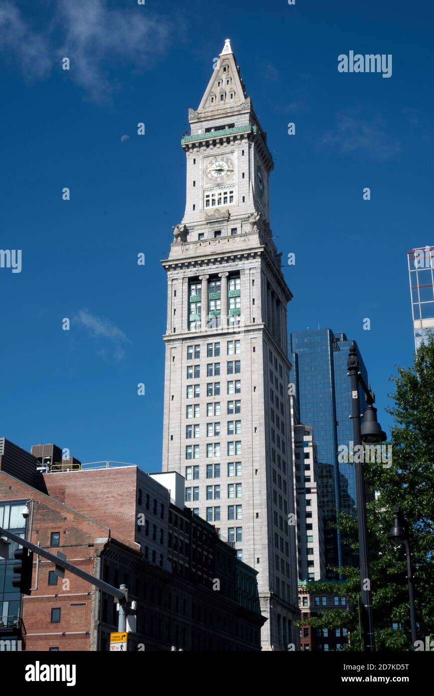 Custom House Tower, early 20th century, Boston, MA, USA. Stock Photo