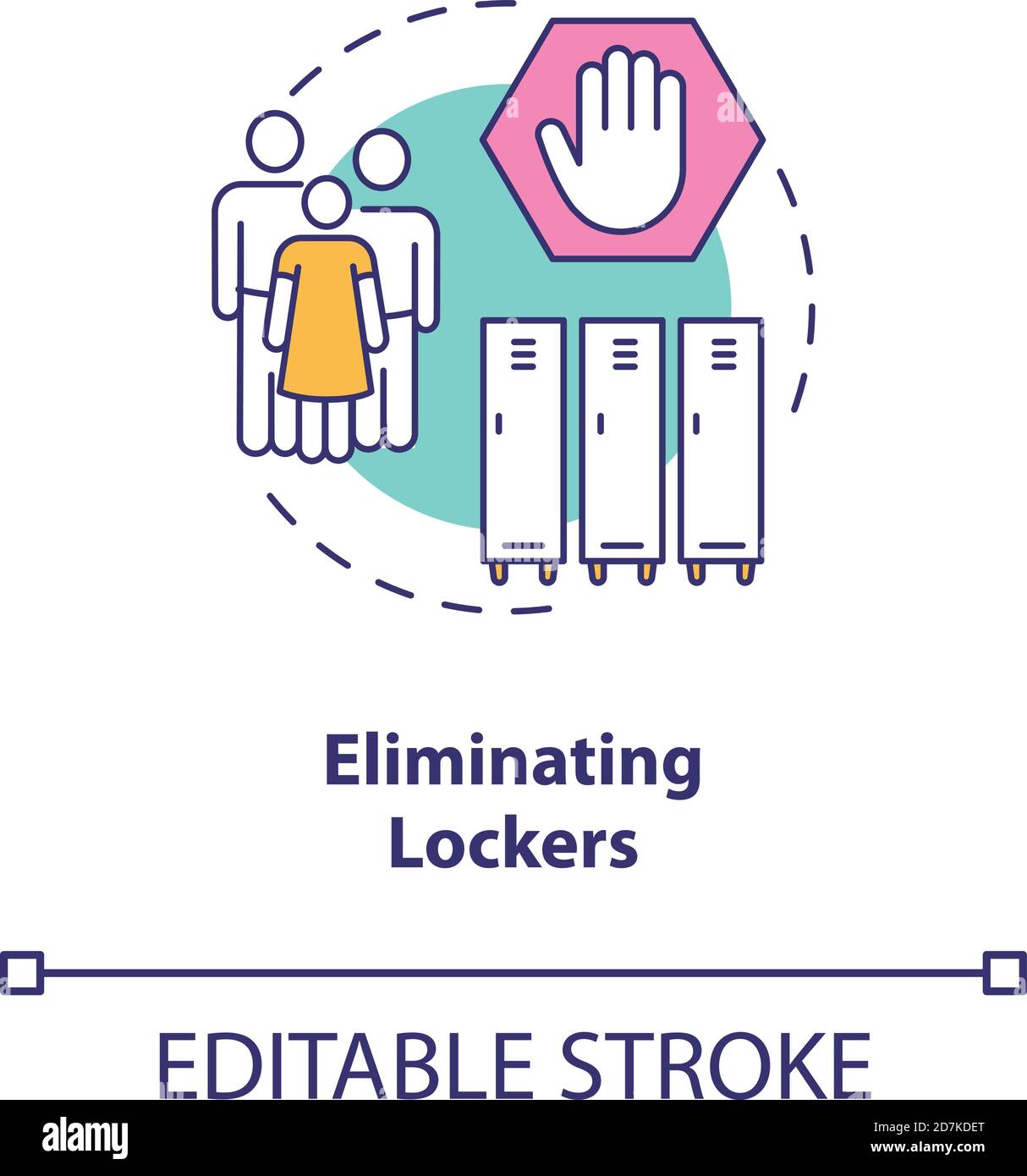 Eliminating lockers concept icon Stock Vector