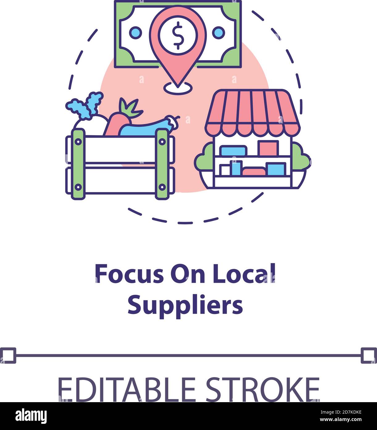 Focus on local suppliers concept icon Stock Vector Image & Art Alamy