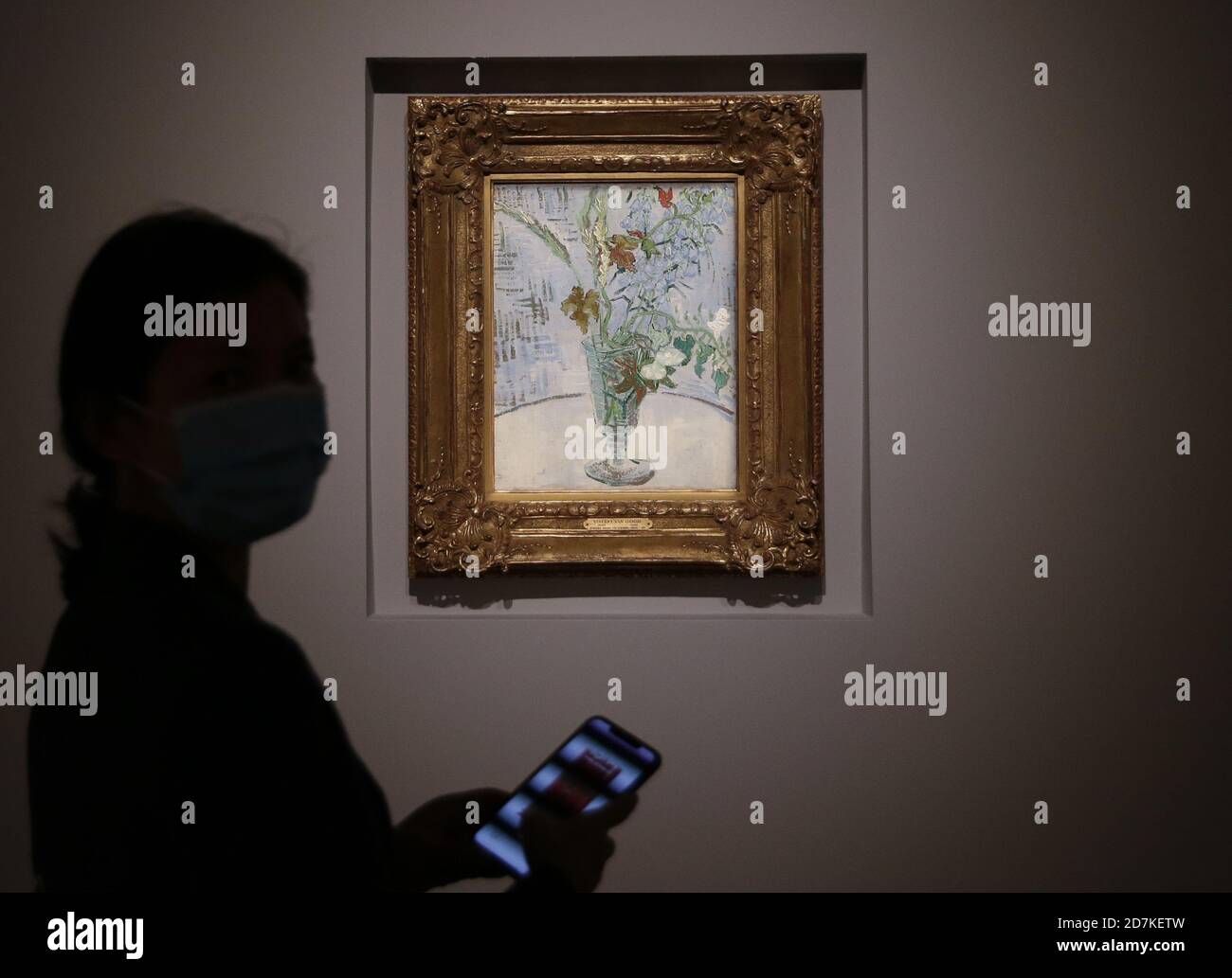 New York, United States. 23rd Oct, 2020. Fleurs dans un verre by Vincent van Gogh is on display at a press preview for Sotheby's marquee New York Evening Sales of Impressionist, Modern and Contemporary Art in New York City on Friday, October 23, 2020. These back-to-back Evening Sales will take place next Wednesday, October 28 and will be livestreamed globally on Sothebys.com Photo by John Angelillo/UPI Credit: UPI/Alamy Live News Stock Photo