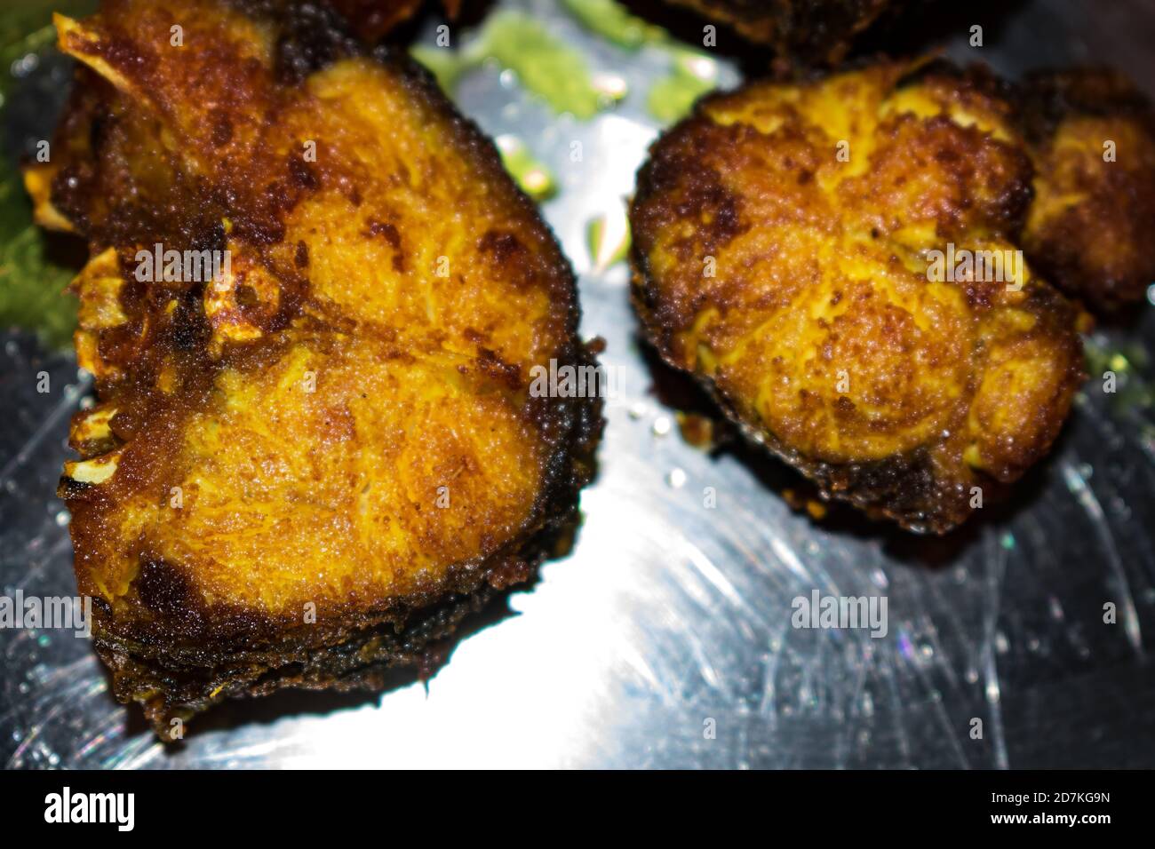 after Deep fried cu fish pics in low flame looking delicious ready for served. Stock Photo