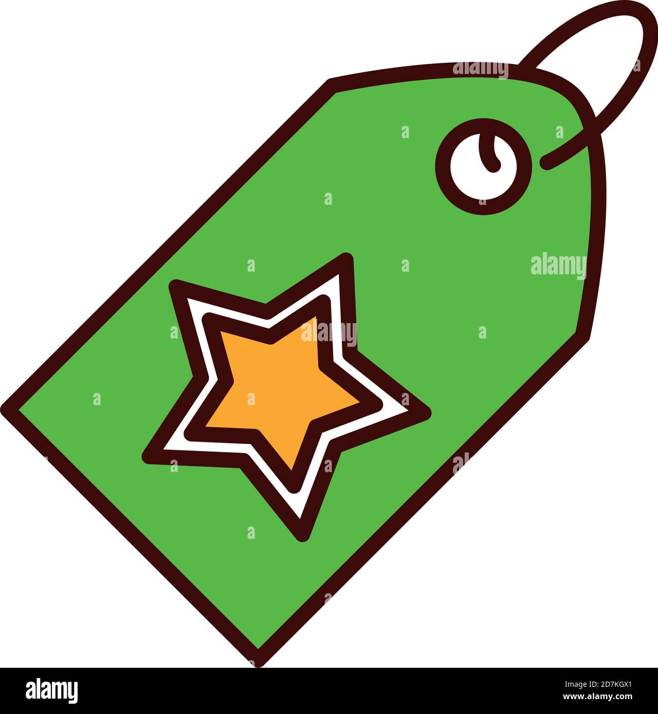 tag price with star market sale offer vector illustration line fill