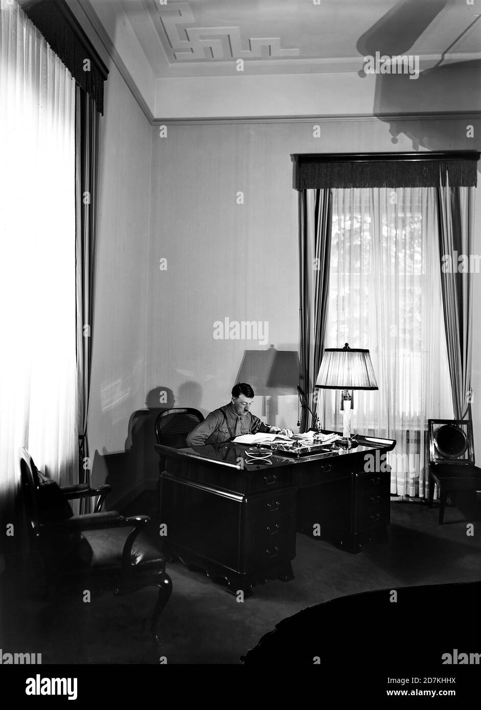 Adolf Hitler at with Office in Munich 1932 Stock Photo