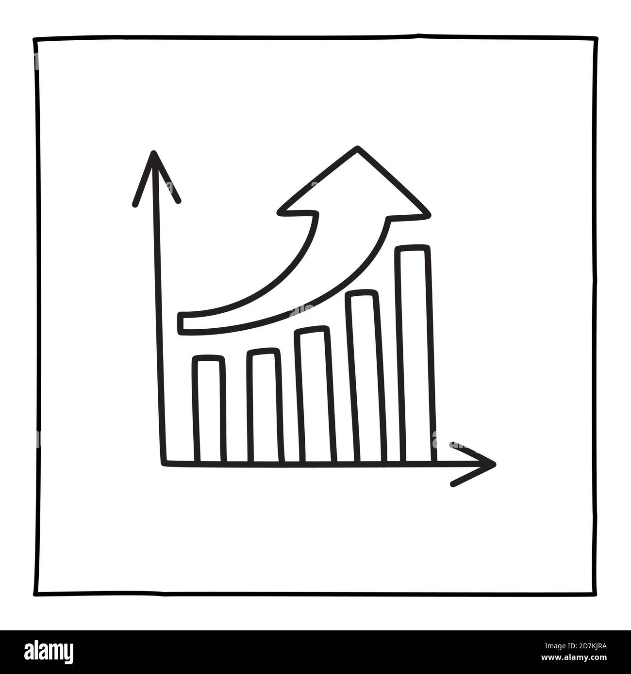 Doodle graph chart icon or logo, hand drawn with thin black line Stock ...