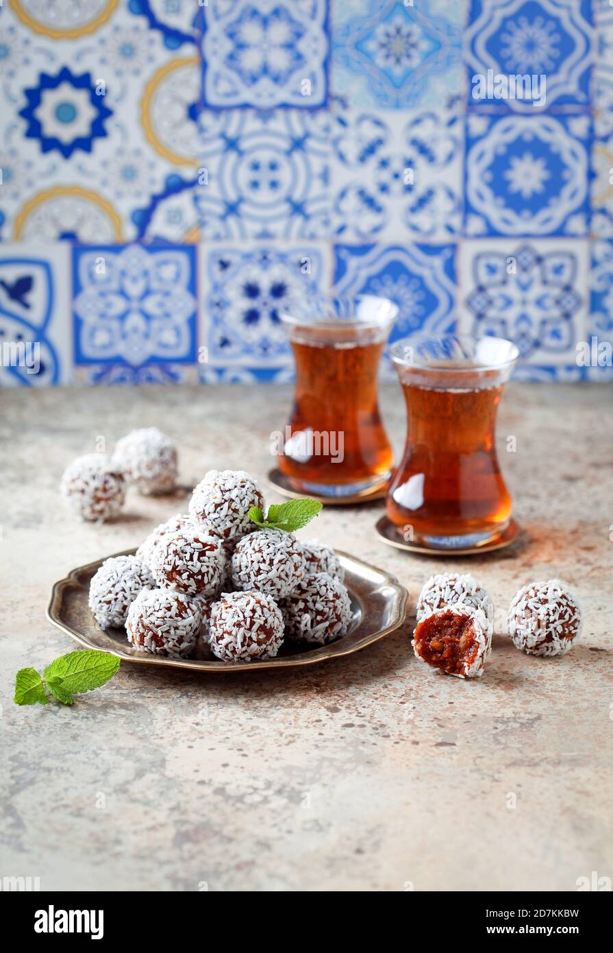 Traditional Turkish Carrot Delight (Cezerye), selective focus Stock Photo