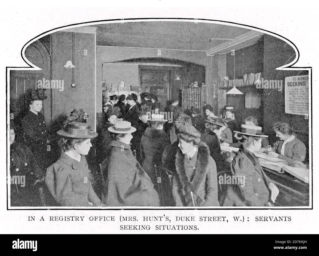 SERVANTS REGISTRY OFFICE in Duke Street,London. Mrs Ellen Hunt's agency provided staff for upper-class customers. Photo from 'Living London'  published in 1902 which contained a detailed description of daily life in the capital Stock Photo