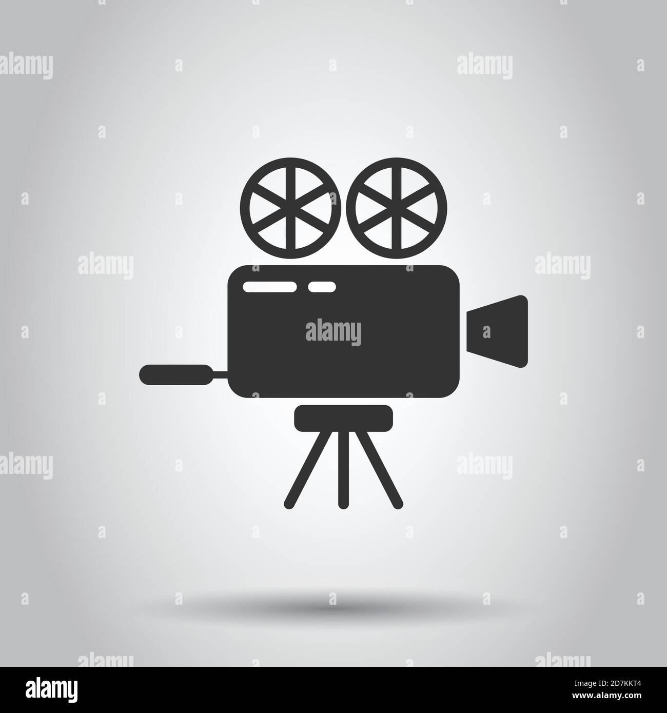 Projector icon in flat style. Cinema camera vector illustration on ...