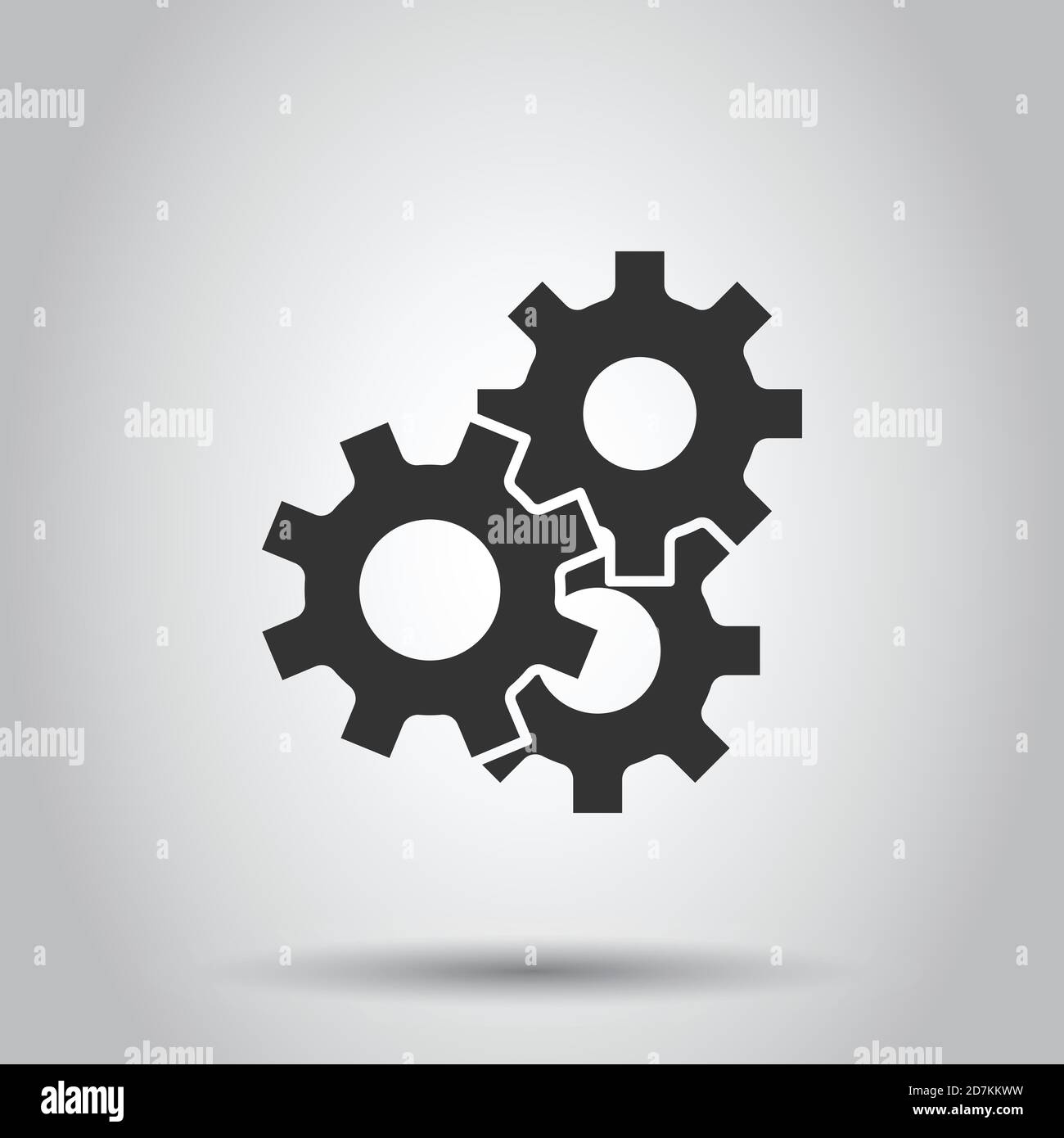 Gear vector icon in flat style. Cog wheel illustration on white ...
