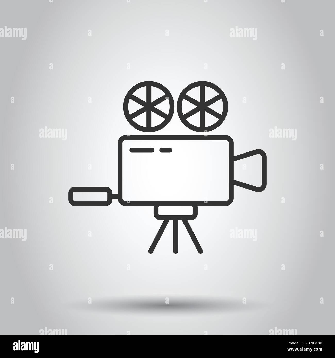 Projector icon in flat style. Cinema camera vector illustration on ...
