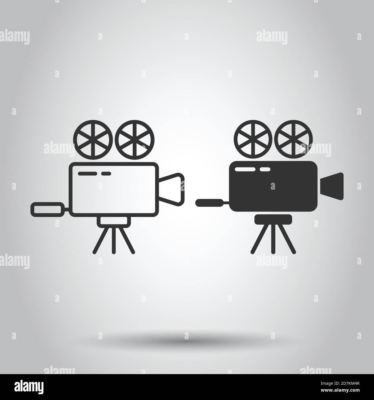 Projector icon in flat style. Cinema camera vector illustration on ...