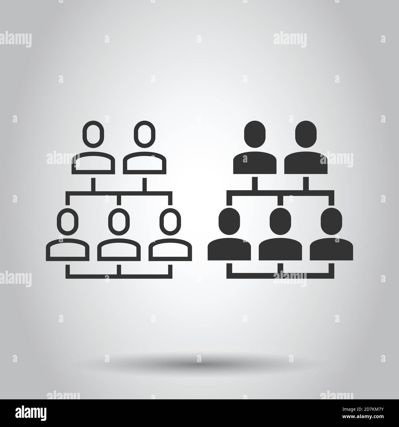 Corporate organization chart with business people vector icon in flat ...