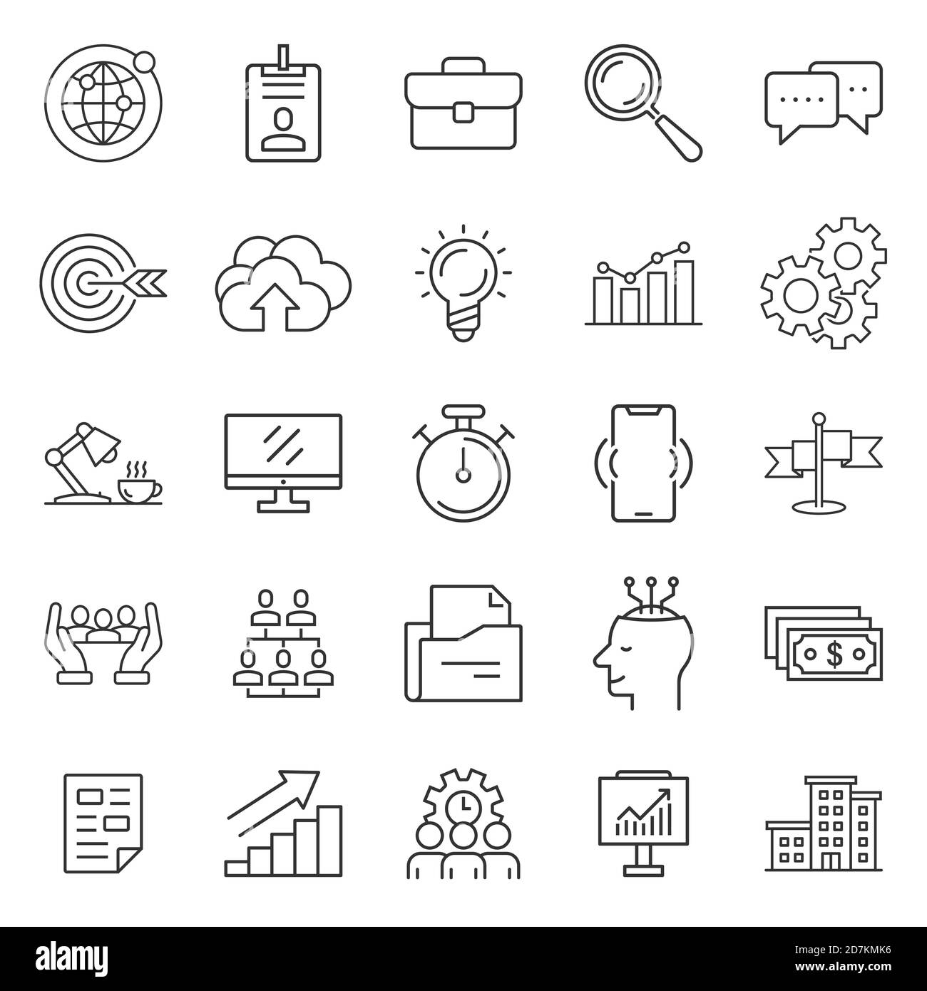 Business icon set in flat style. Finance strategy vector illustration ...