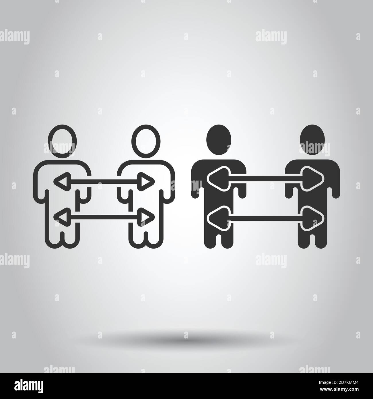 People referral icon in flat style. Business communication vector ...