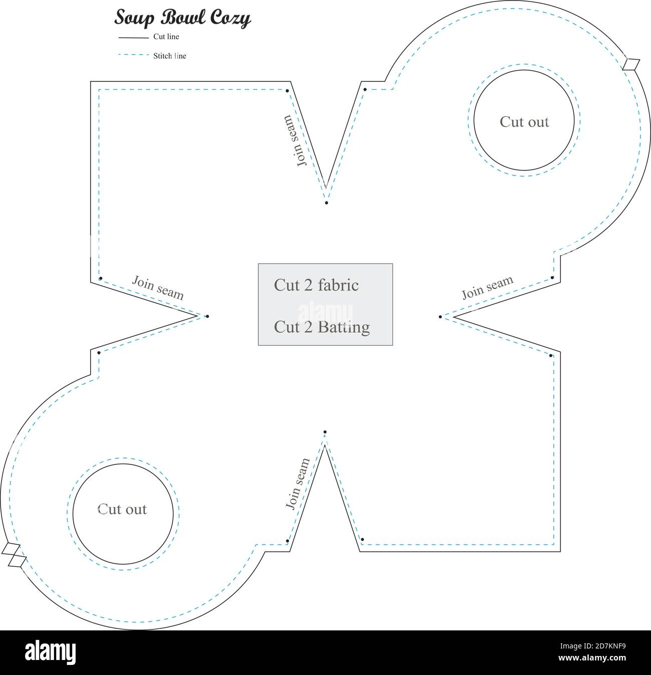 Soup Bowl Cozy Pattern Stock Vector Image & Art - Alamy