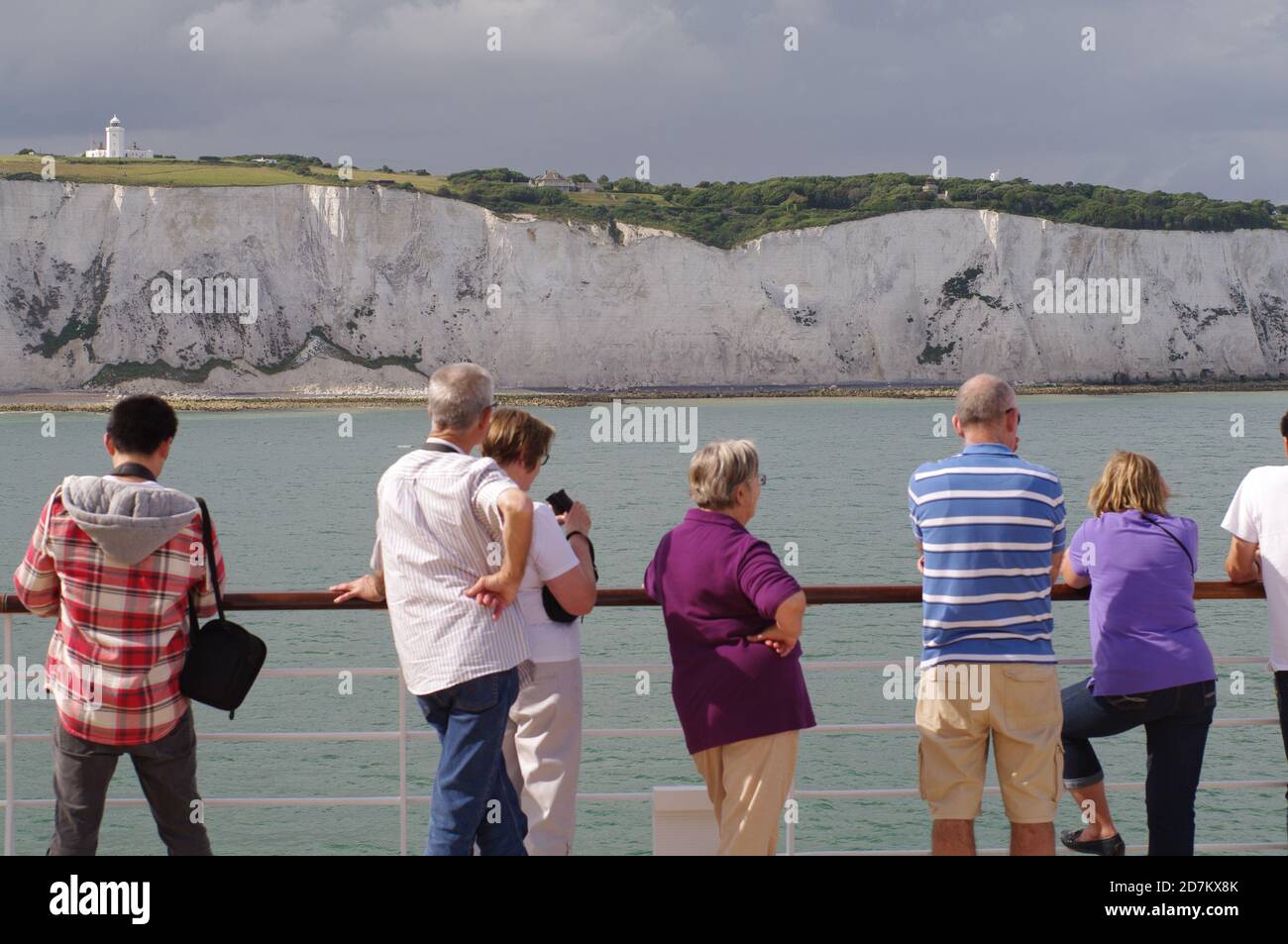 White Cliffs of Dover, departing Dover on MS Ryndam, Holland America Line, HAL,, Kent, UK Stock Photo