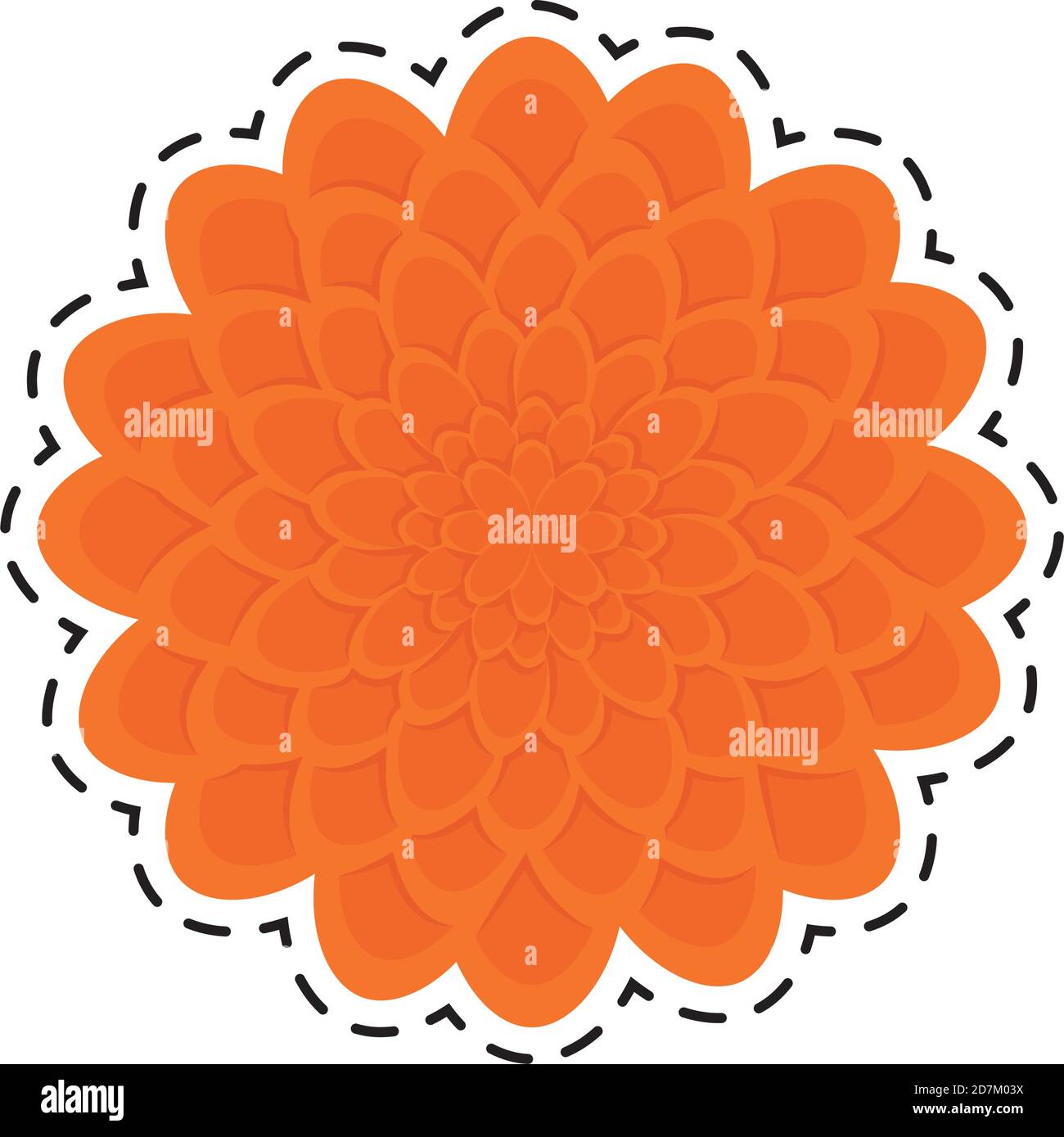 Isolated orange flower. Natural decoration - Vector illustration Stock ...