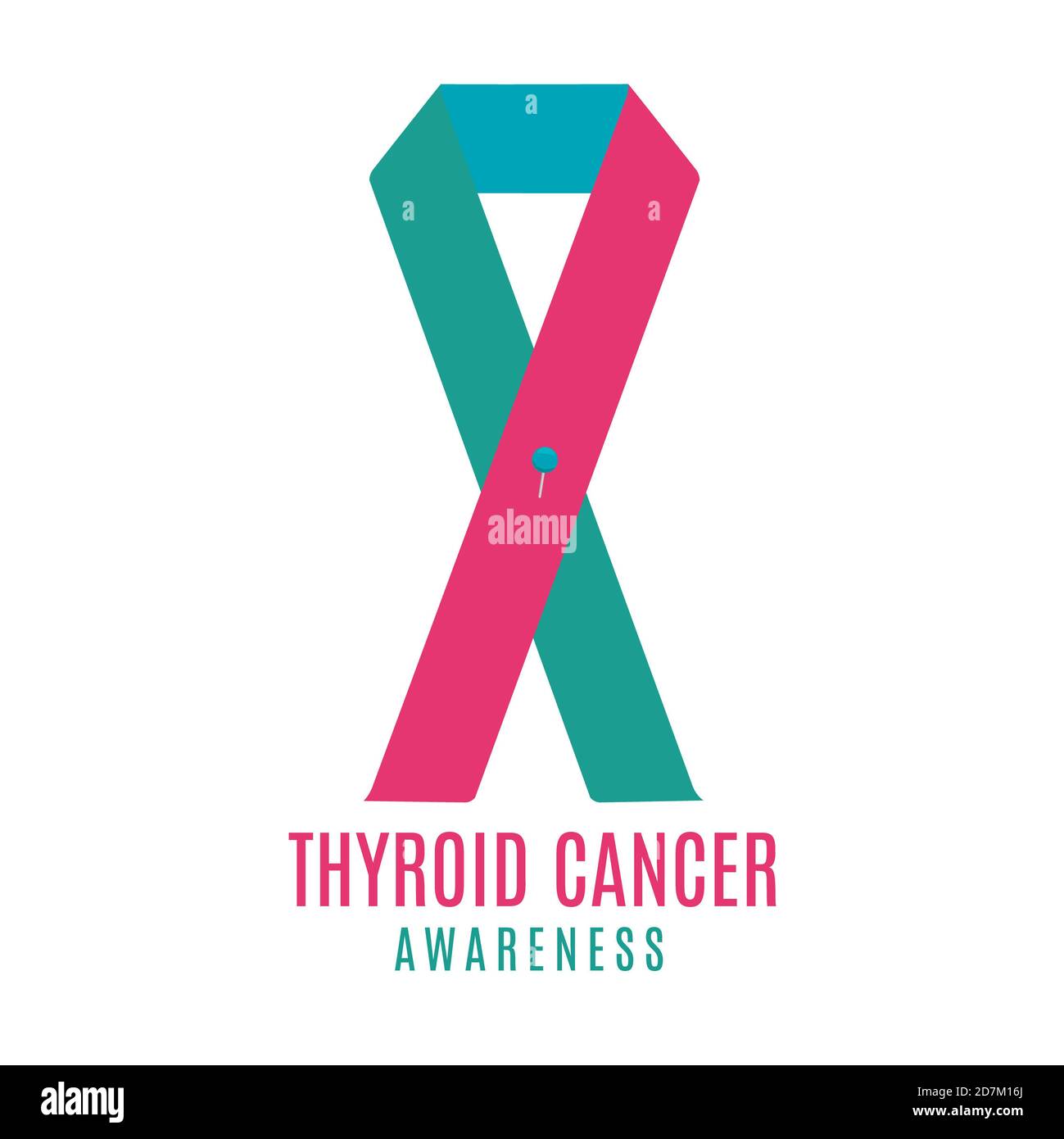 Thyroid cancer awareness poster, conceptual illustration Stock Photo