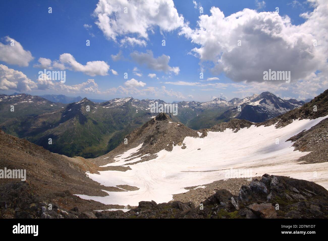 Alps Mountain Panorama View Stock Photo