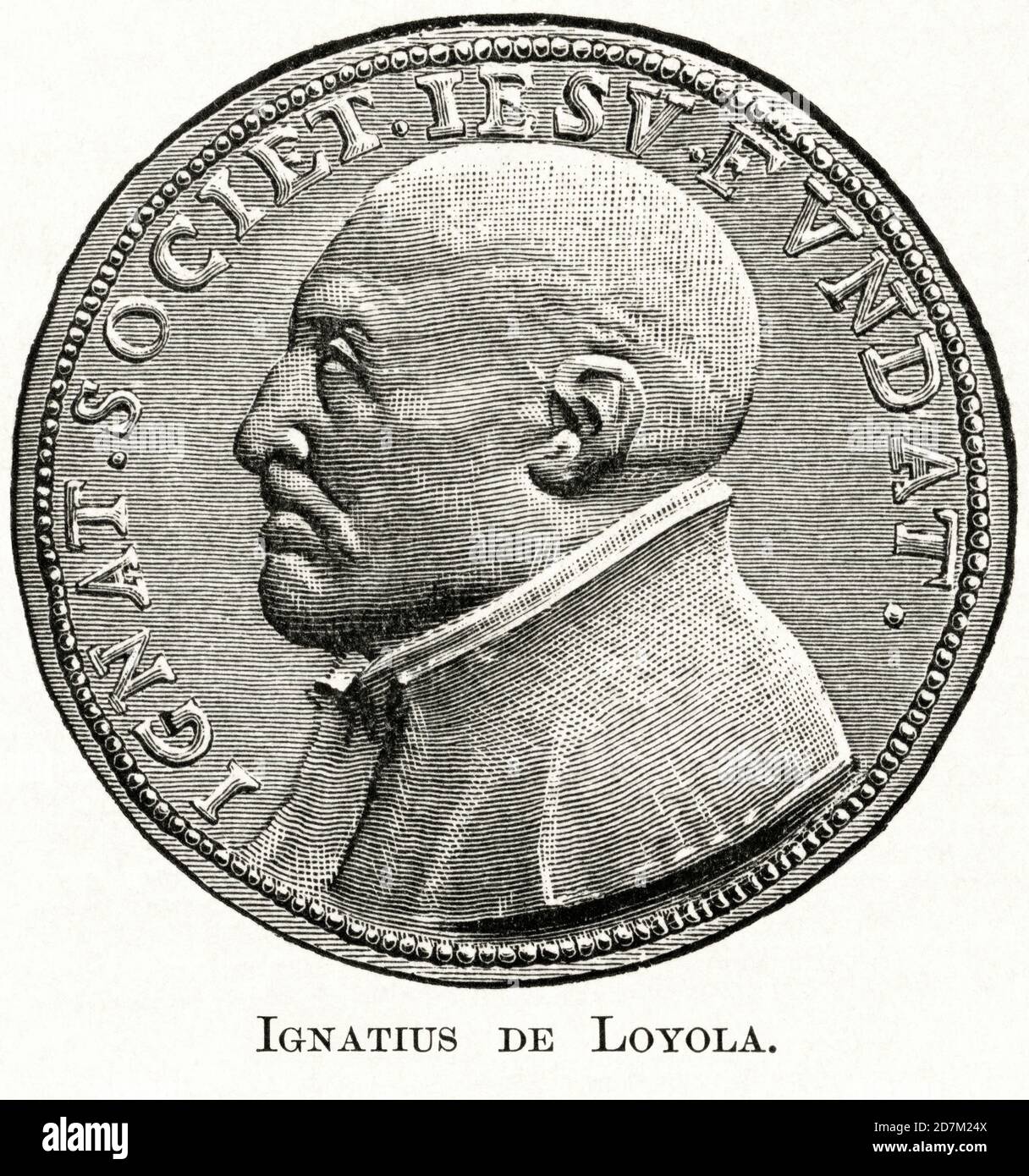 Ignatius de Loyola, Illustration, Ridpath's History of the World, Volume III, by John Clark Ridpath, LL. D., Merrill & Baker Publishers, New York, 1897 Stock Photo